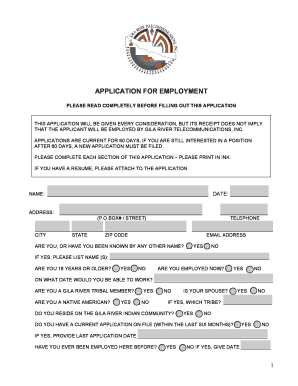 Employment Application Form