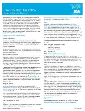 BGE HVAC Incentives Application