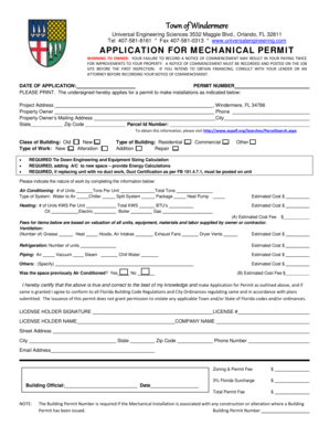 Application for Mechanical Permit