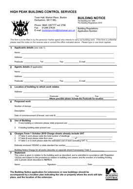 UK Building Notice Application Form