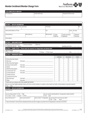 Member Enrollment Change Form