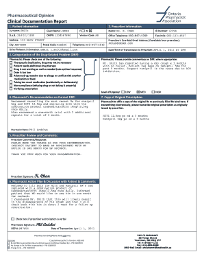 opa pharmaceutical opinion form