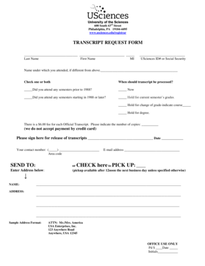 Transcript Request Form