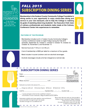 Subscription dining series - Hudson County Community College - hccc