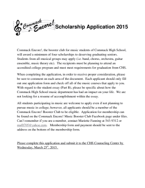 Scholarship application form template - commack encore scholarship form