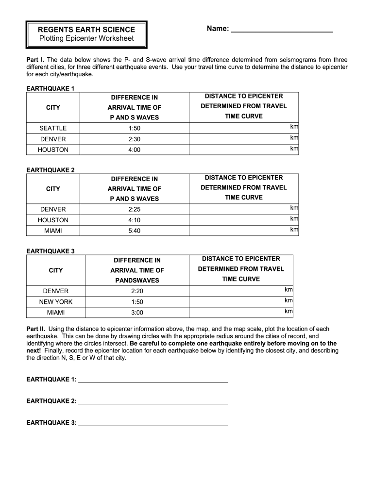Epicenter worksheet: Fill out & sign online | DocHub