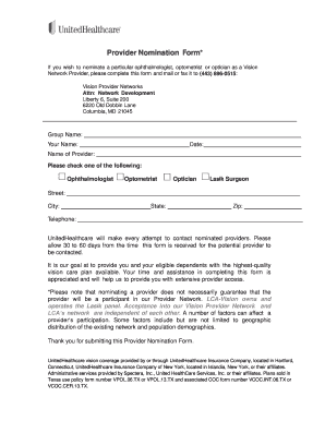 Provider Nomination Form