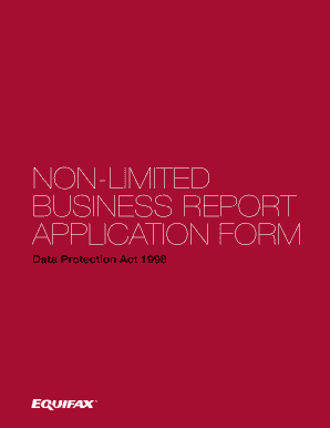 Non-Limited Business Report Application Form