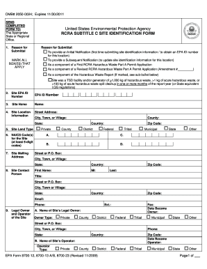 Notification of RCRA Subtitle C Activity