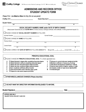 Student Update Form
