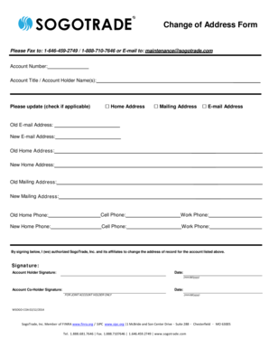 Change of Address Form