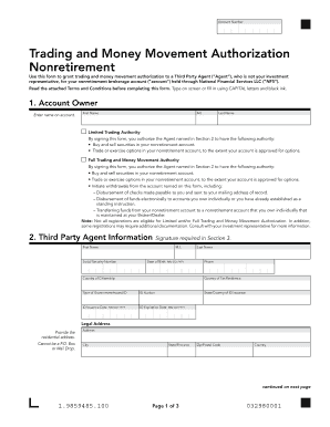 Trading and Money Movement Authorization Form