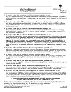 Group Life Claim Statement