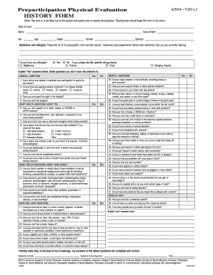 Preparticipation Physical Evaluation Form