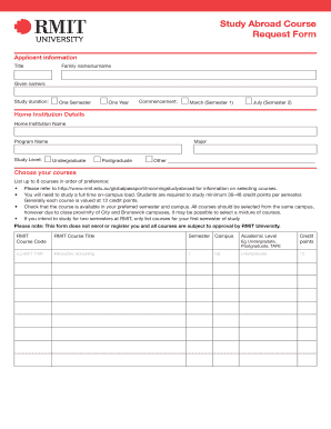 Study Abroad Course Request Form