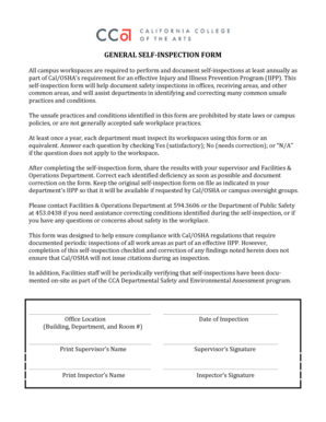 Cal/OSHA Self-Inspection Form