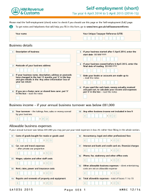 UK Self-Employment Short Tax Return