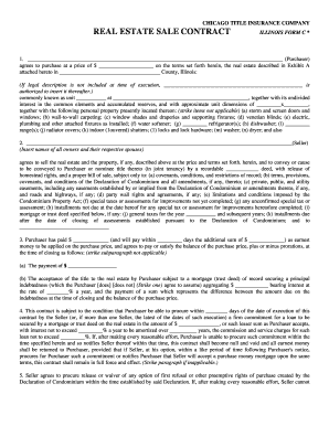 Illinois Real Estate Sale Contract
