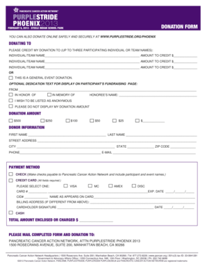 PurpleStride Phoenix Donation Form