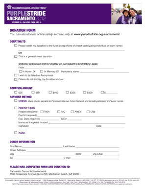 PurpleStride Sacramento Donation Form