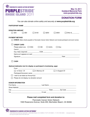 Purple Stride Donation Form
