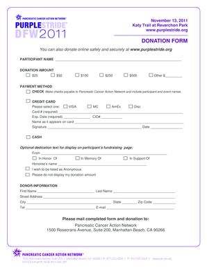 Purple Stride Donation Form
