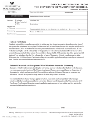 University of Washington Bothell Withdrawal Form