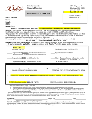 Dakota County Substitute W-9 Form