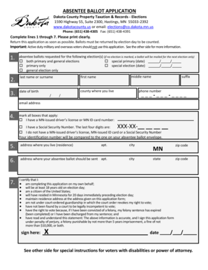 Minnesota Absentee Ballot Application