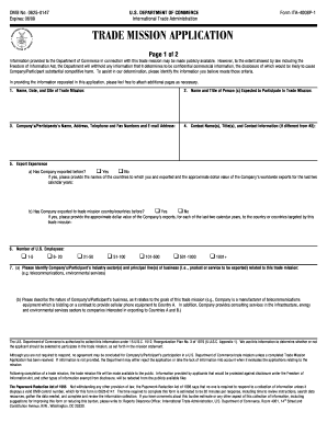 Trade Mission Application Form