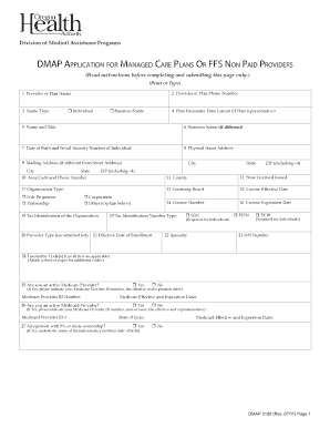 Oregon Managed Care Plan and FFS Non Paid Provider Application