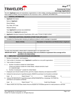 Commercial Crime Coverage Application