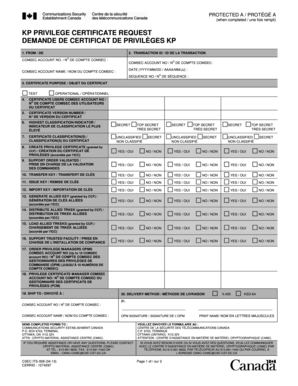 Demande de certificat de privilges kp - Centre de la scurit des