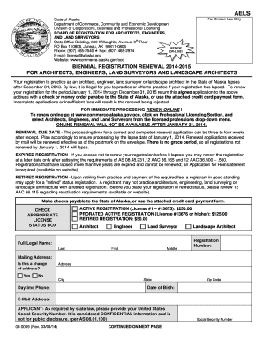Alaska Professional Registration Renewal Form