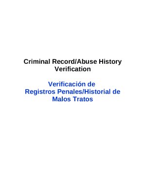 Criminal record/abuse history verification