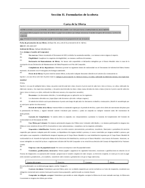 Carta de la oferta