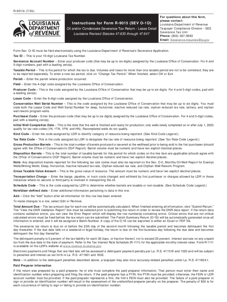 Louisiana Oil Severance Tax Return Preview on Page 1