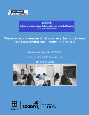 Orientaciones para la evaluación de docentes y directivos docentes en la etapa de valoración – decreto 1278 de 2002