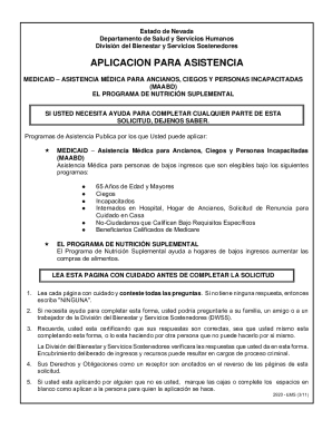 Aplicación para asistencia medicaid – asistencia médica para ancianos, ciegos y personas incapacitadas