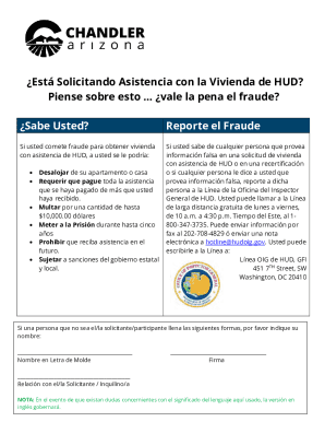 Solicitud completa para asistencia con la vivienda de la ciudad de chandler