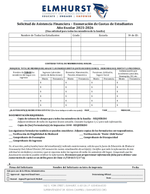 Solicitud de asistencia financiera – exoneración de cuotas de estudiantes
