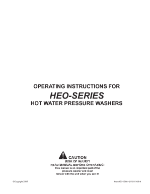 Heo-series hot water pressure washers operating instructions
