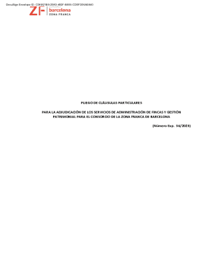 Pliego de cláusulas particulares