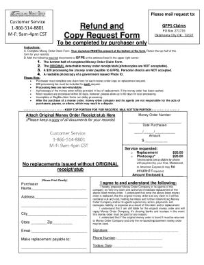 Refund and copy request form