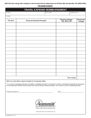 State of tennessee claim for travel expenses ...