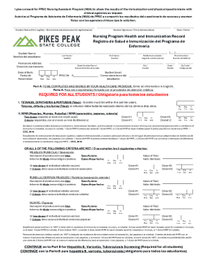 Ppsc health and immunization form. ...