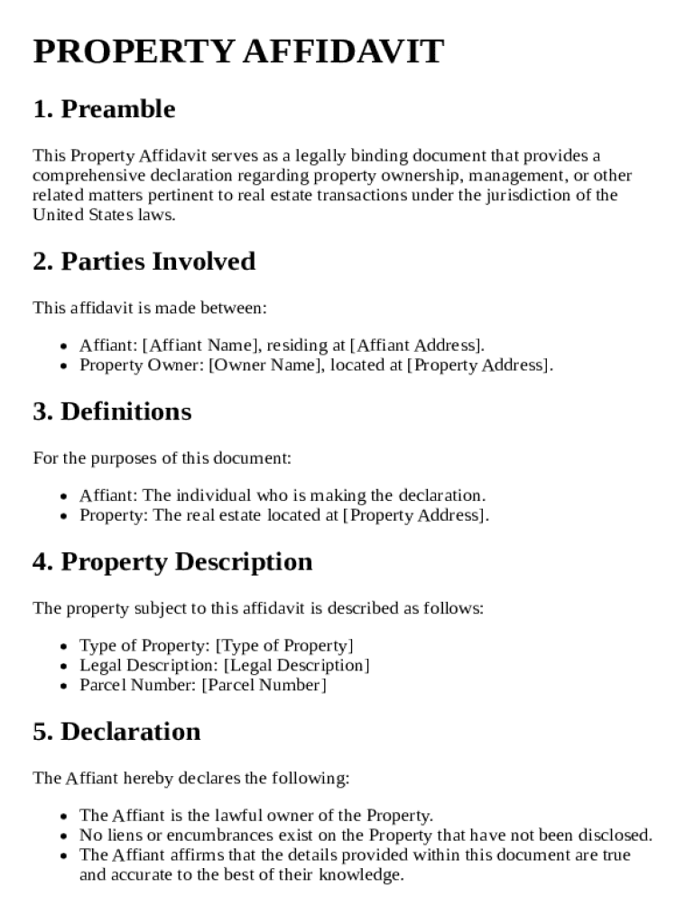 Fillable Online Property Affidavit Template Fax Email Print PdfFiller Fillable Online Property Affidavit Template Fax Email Print PdfFiller