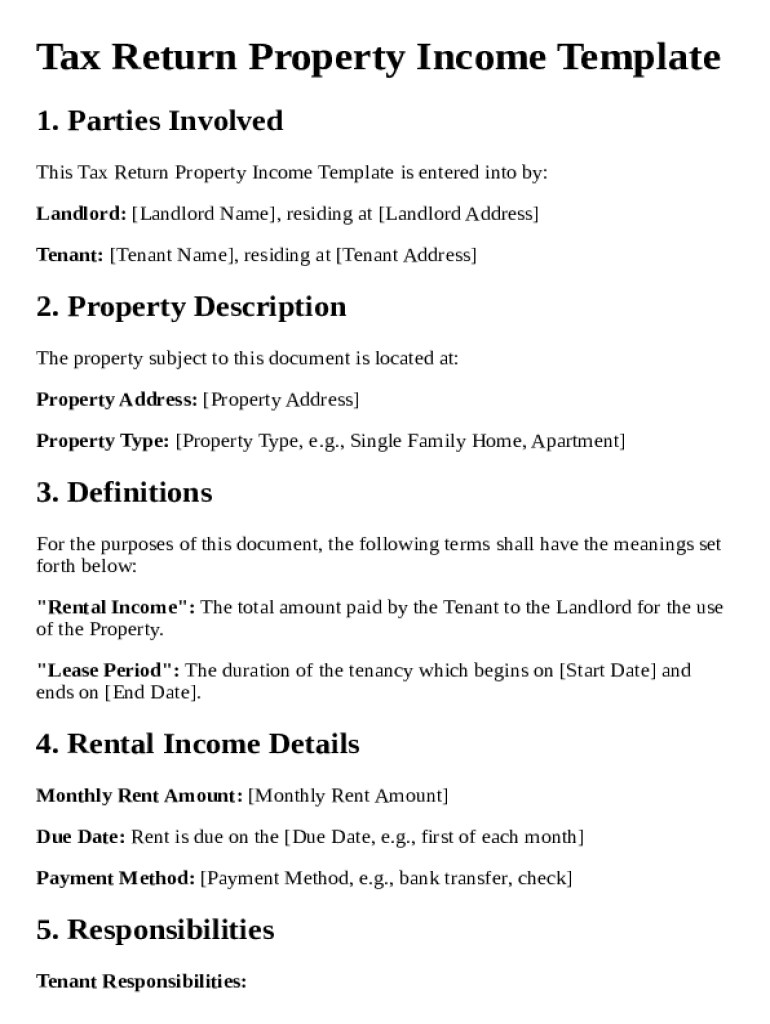 Simple Rental Income Form Fillable Online Tax Return Property Income Template Fax Email Print ...