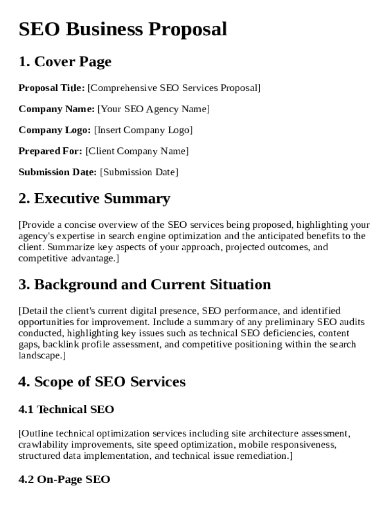 Seo Business Proposal Template - Fill Out, Sign & Share Online | pdfFiller