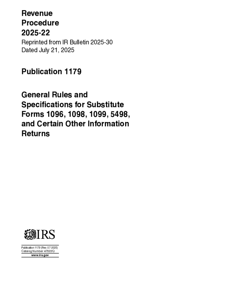 Publication 1179 (Rev July 2025) Preview on Page 1